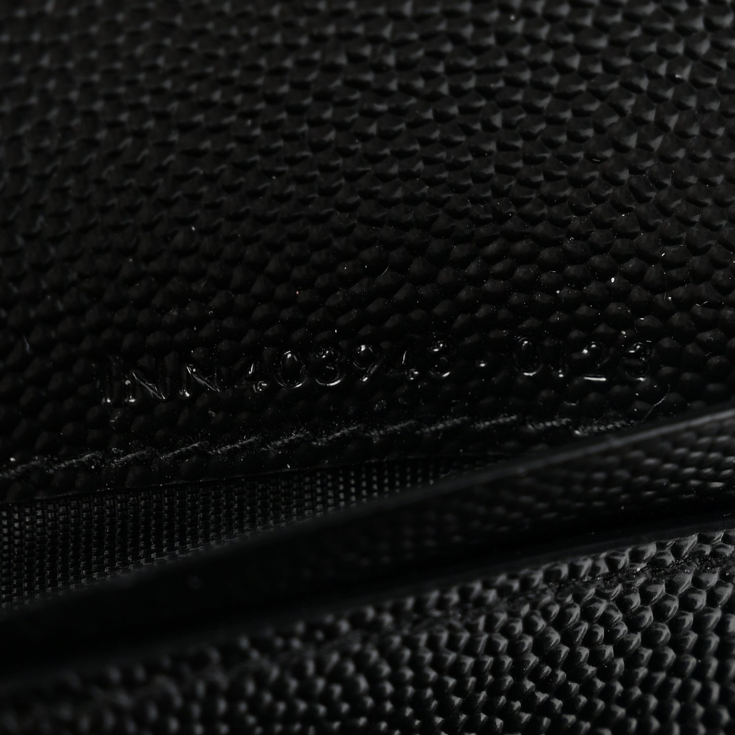 Grain De Poudre Matelasse Chevron Monogram Compact Tri Fold Wallet Black