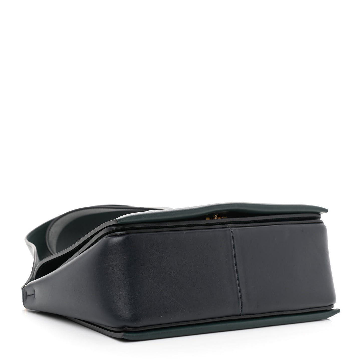 Shiny Smooth Calfskin Medium Frame Shoulder Bag Amazone Dark Navy