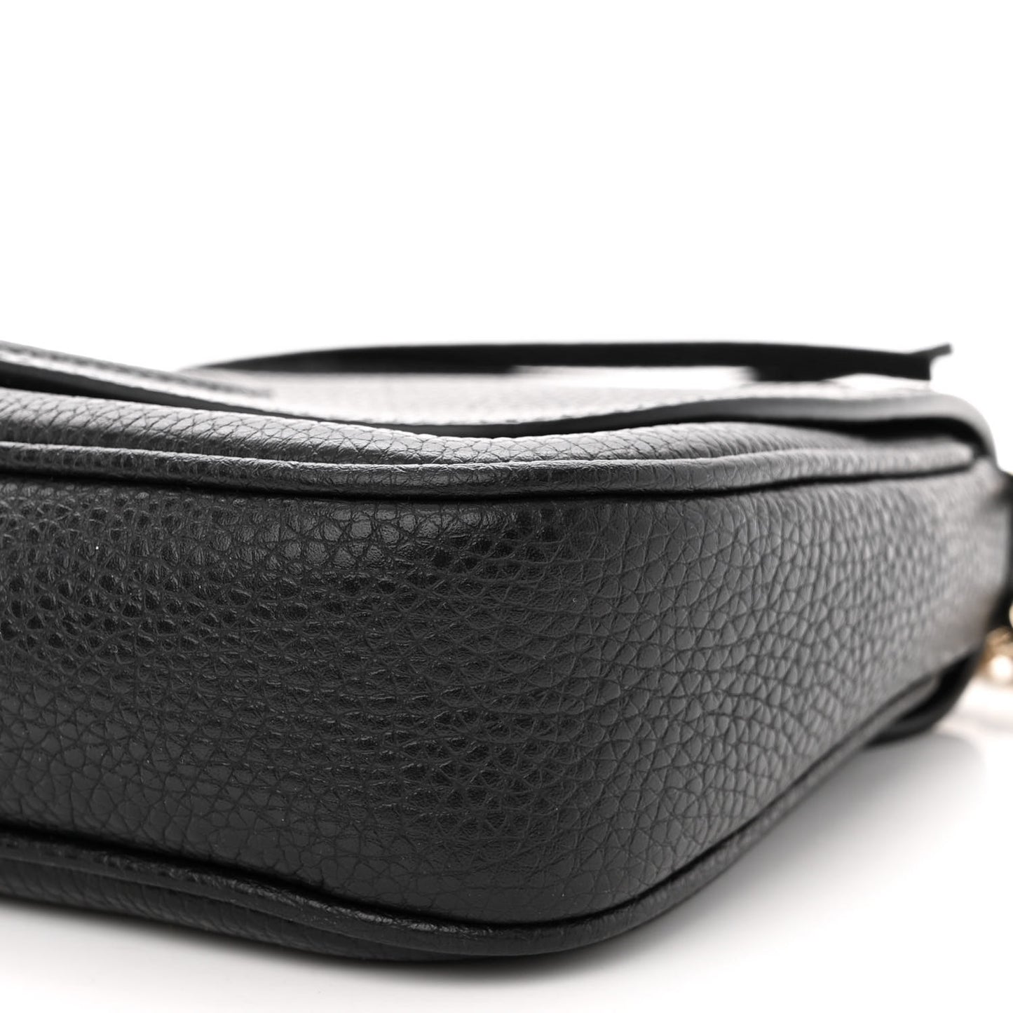 Pebbled Calfskin Medium Soho Flap Crossbody Black