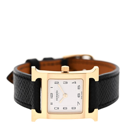 Hermes Stainless Steel Epsom 21mm Heure H Hour Quartz Watch Noir 2 of 5