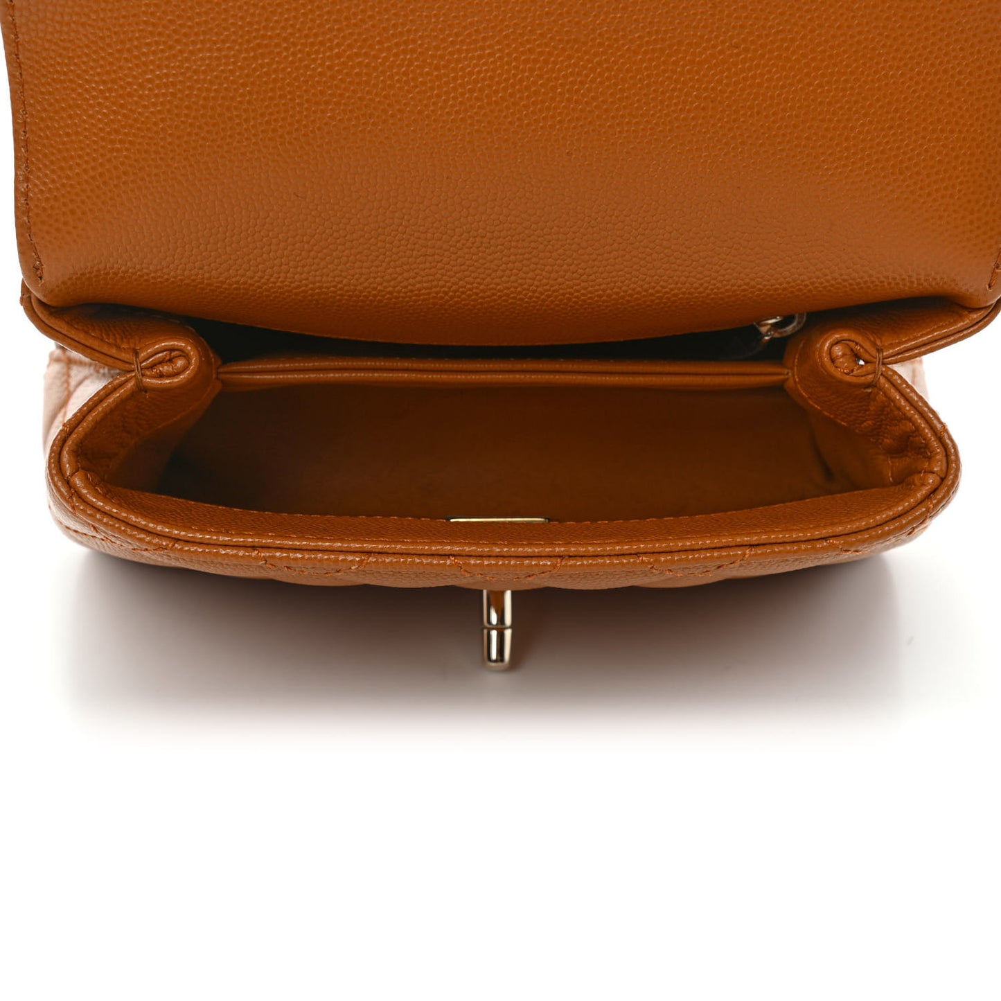 Caviar Quilted Extra Mini Coco Handle Flap Light Brown