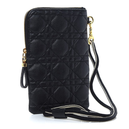 Christian Dior Supple Calfskin Cannage Caro Multifunctional Pouch Black 4 of 9