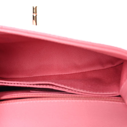 Chanel Caviar Chevron Quilted Mini Coco Handle Flap Pink 5 of 11