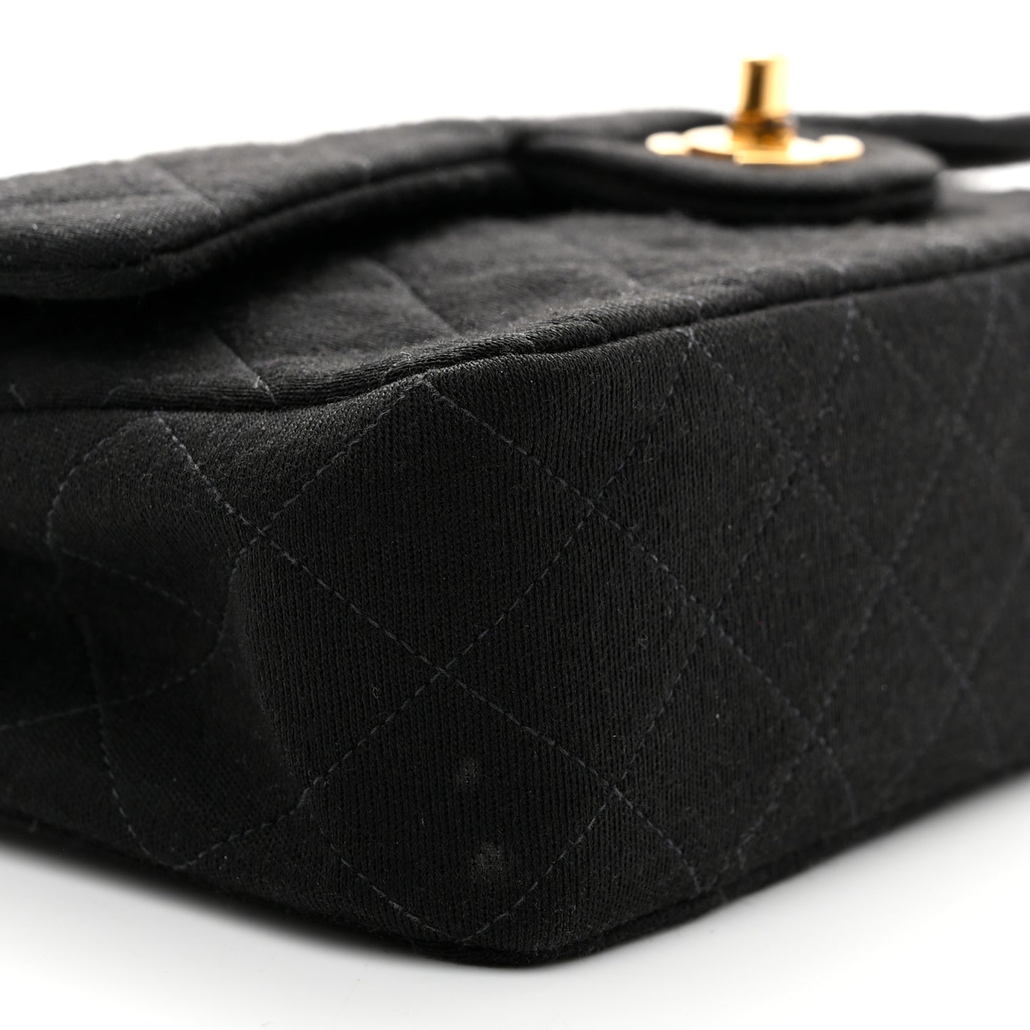 Jersey Quilted Small Double Flap Black