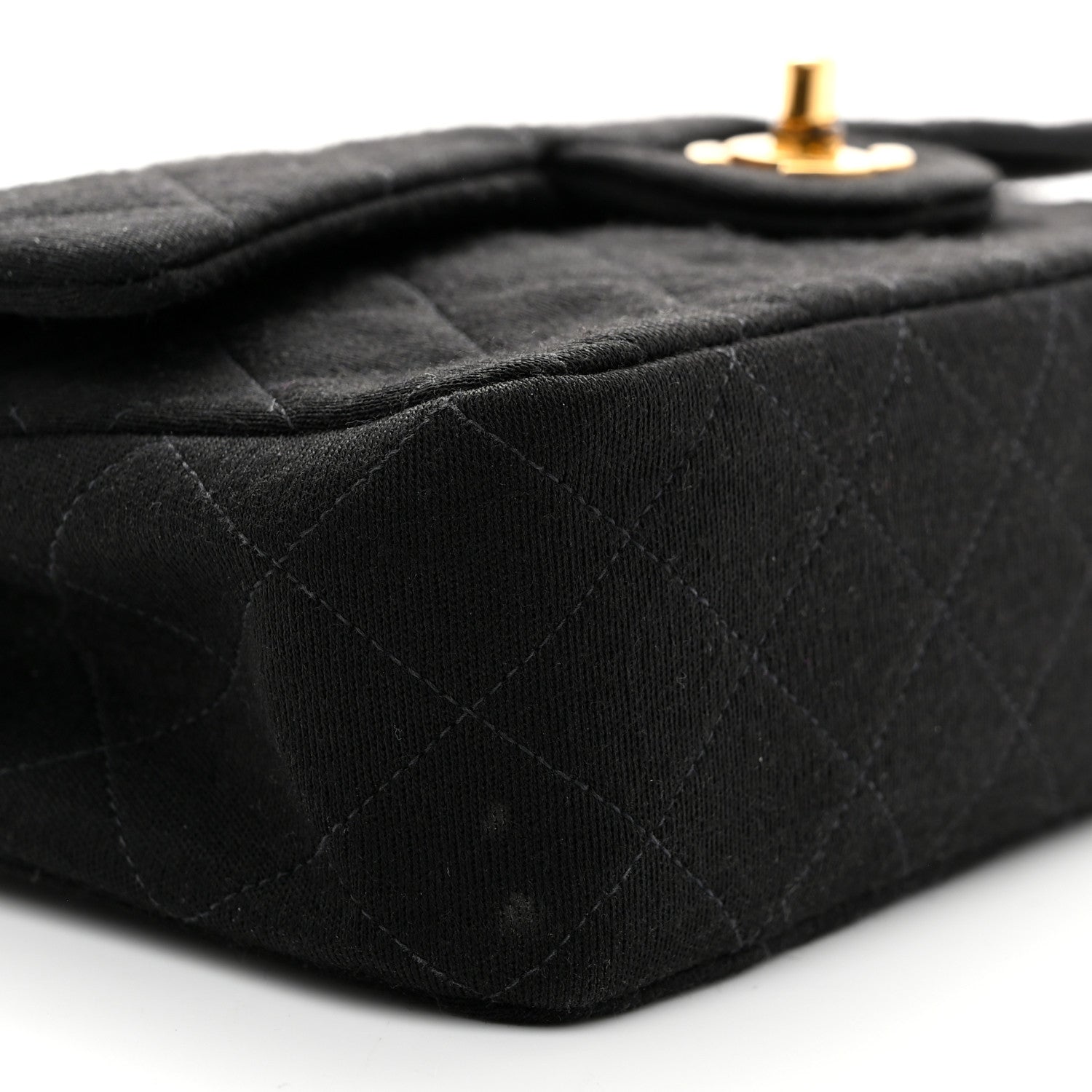 Chanel Jersey Quilted Small Double Flap Black 9 of 10