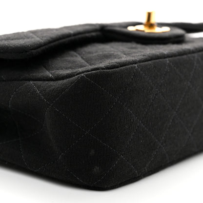 Chanel Jersey Quilted Small Double Flap Black 9 of 10