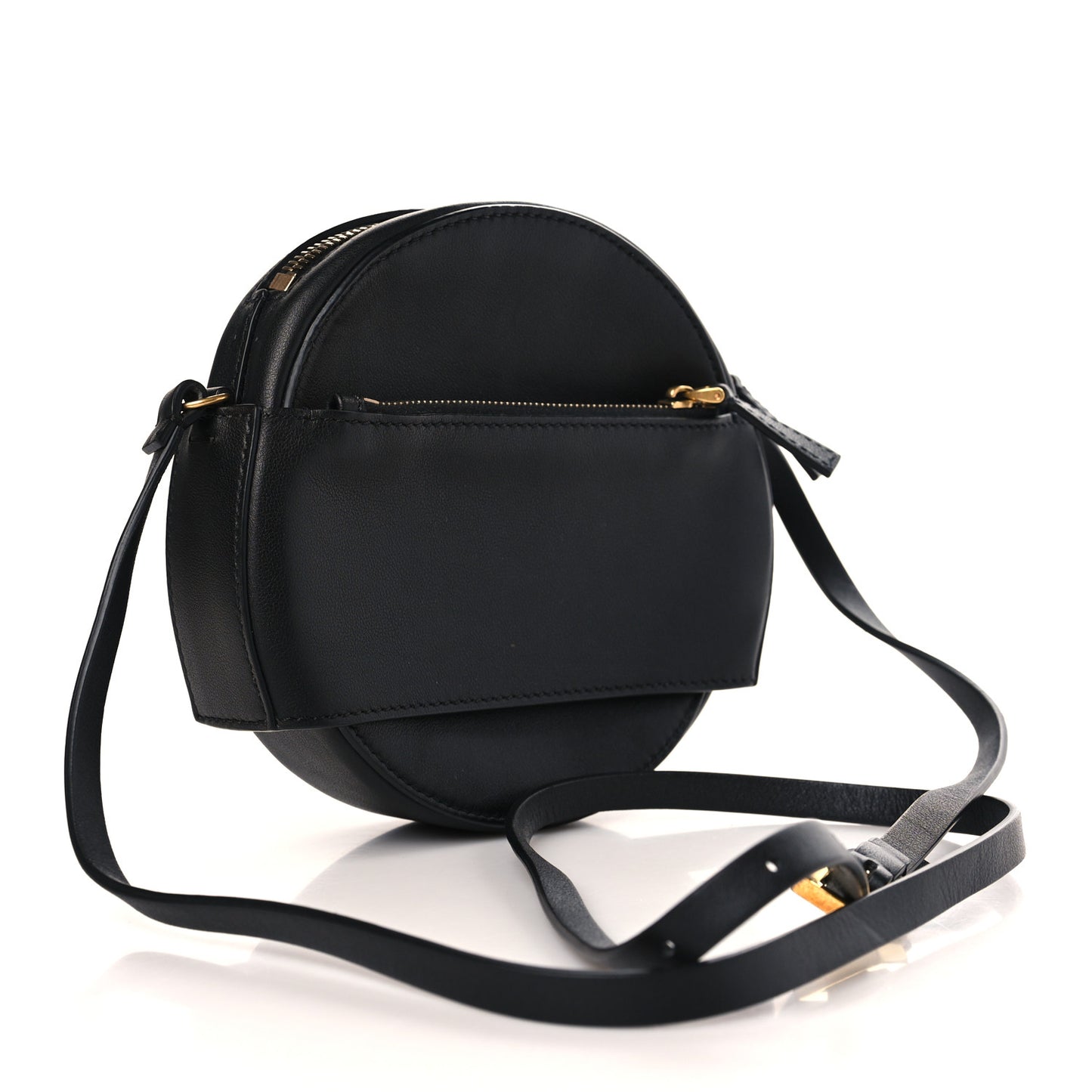 Calfskin VLogo Round Crossbody Bag Black