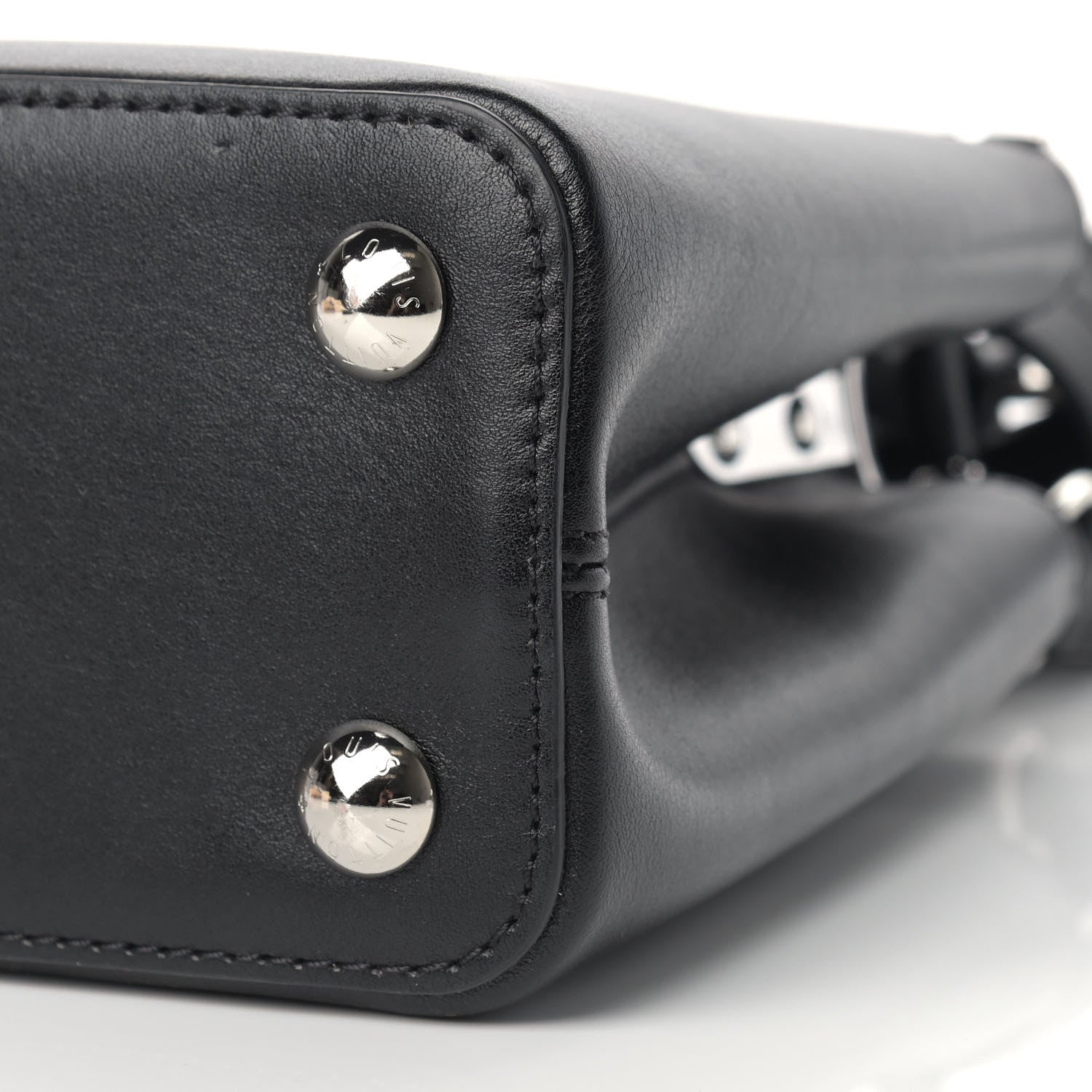Louis Vuitton Smooth Calfskin Crystal Flowers Capucines BB Black 5 of 14