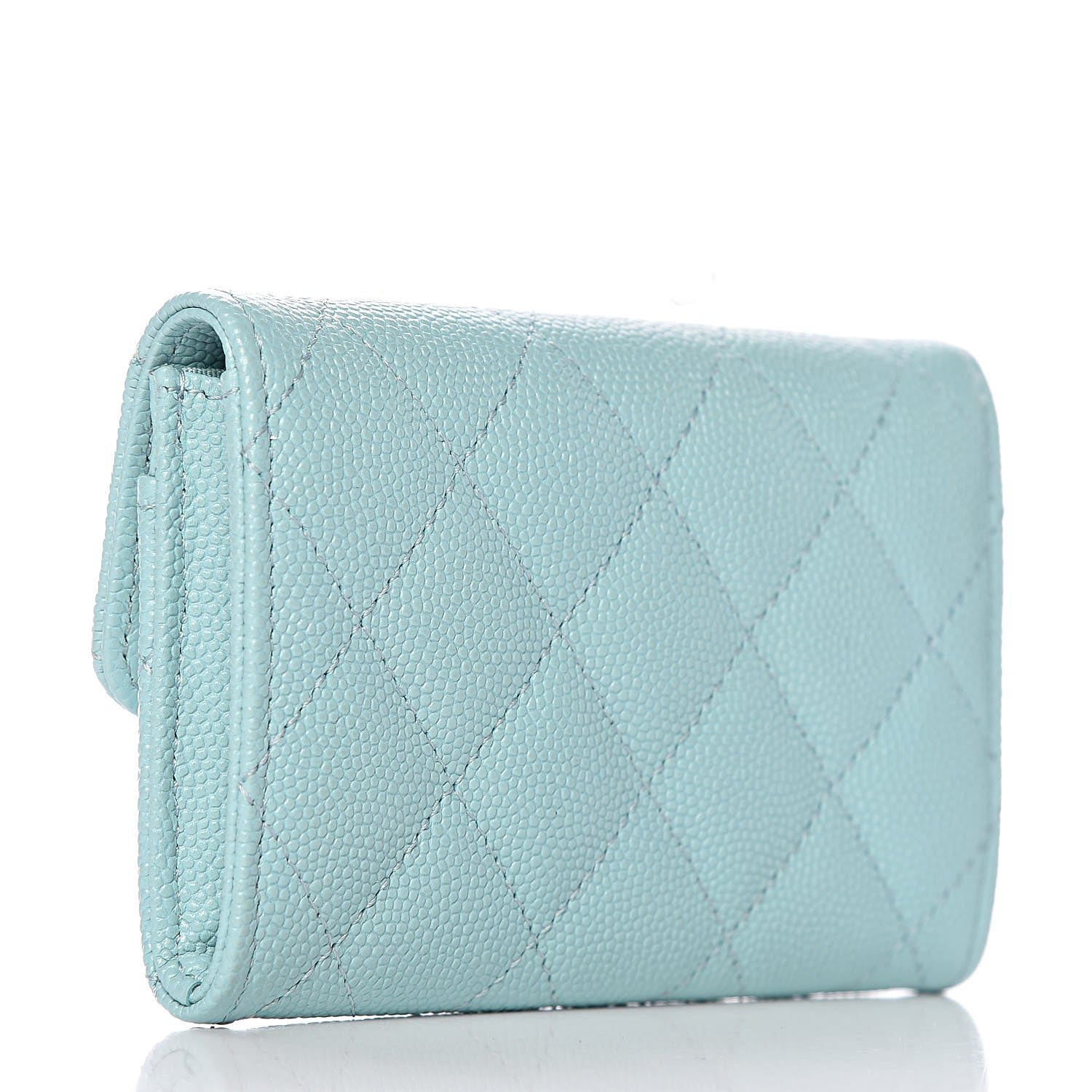 Chanel Caviar Quilted Card Holder Light Blue 3 of 9