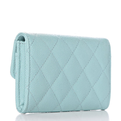 Chanel Caviar Quilted Card Holder Light Blue 3 of 9