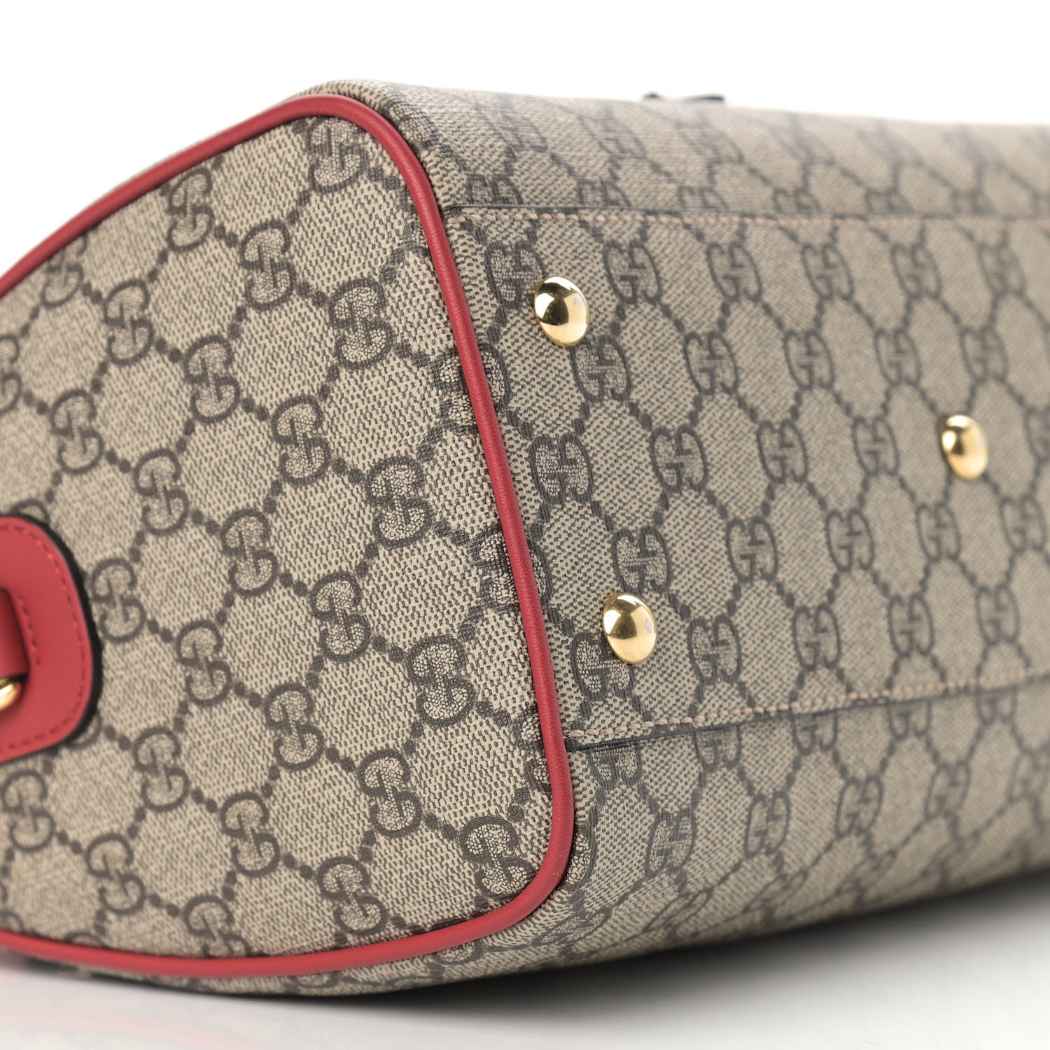 Gucci GG Supreme Monogram Kingsnake Heart Embroidered Small Boston Red 10 of 12