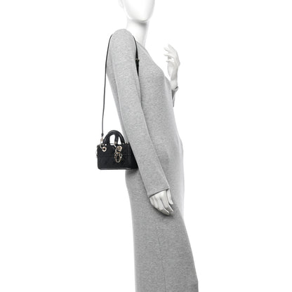 Christian Dior Lambskin Cannage Micro Lady D-Joy Black 2 of 12