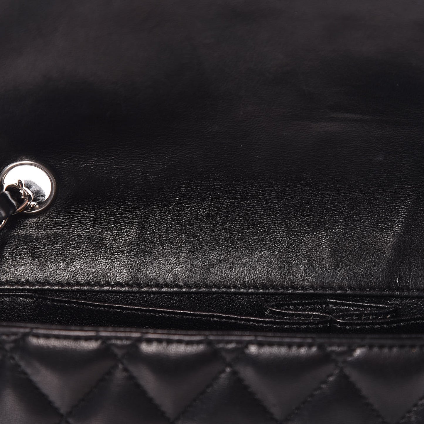 Lambskin Quilted East West Flap Black
