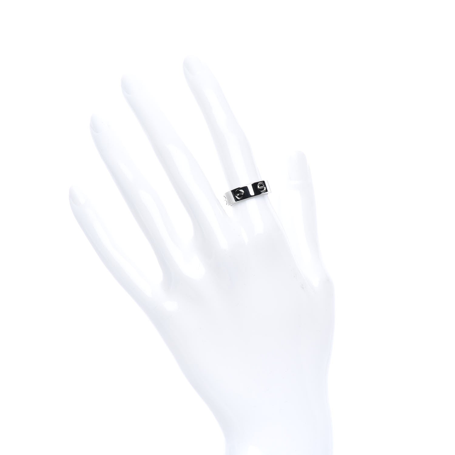 Cartier 18K White Gold 5.5mm LOVE Ring 51 5.75 2 of 6