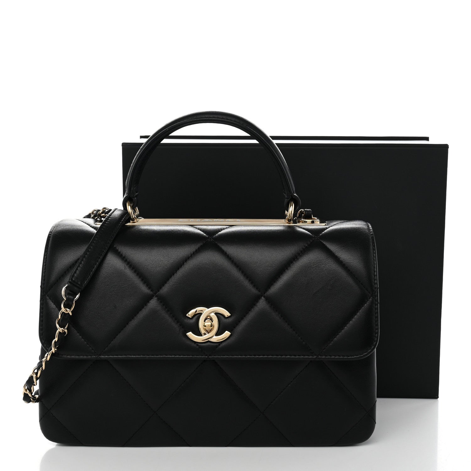Chanel Lambskin Quilted Medium Trendy CC Flap Dual Handle Bag Black 13 of 13