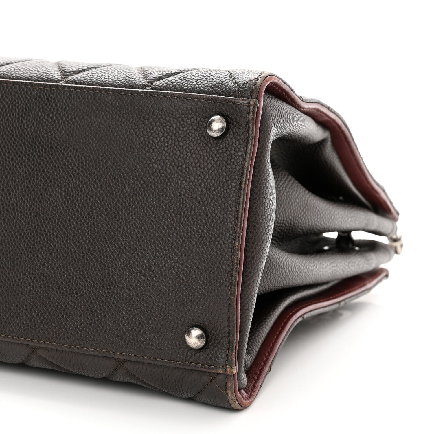 Chanel Caviar Quilted Large CC Accordion Shopping Bag Brown 12 of 15