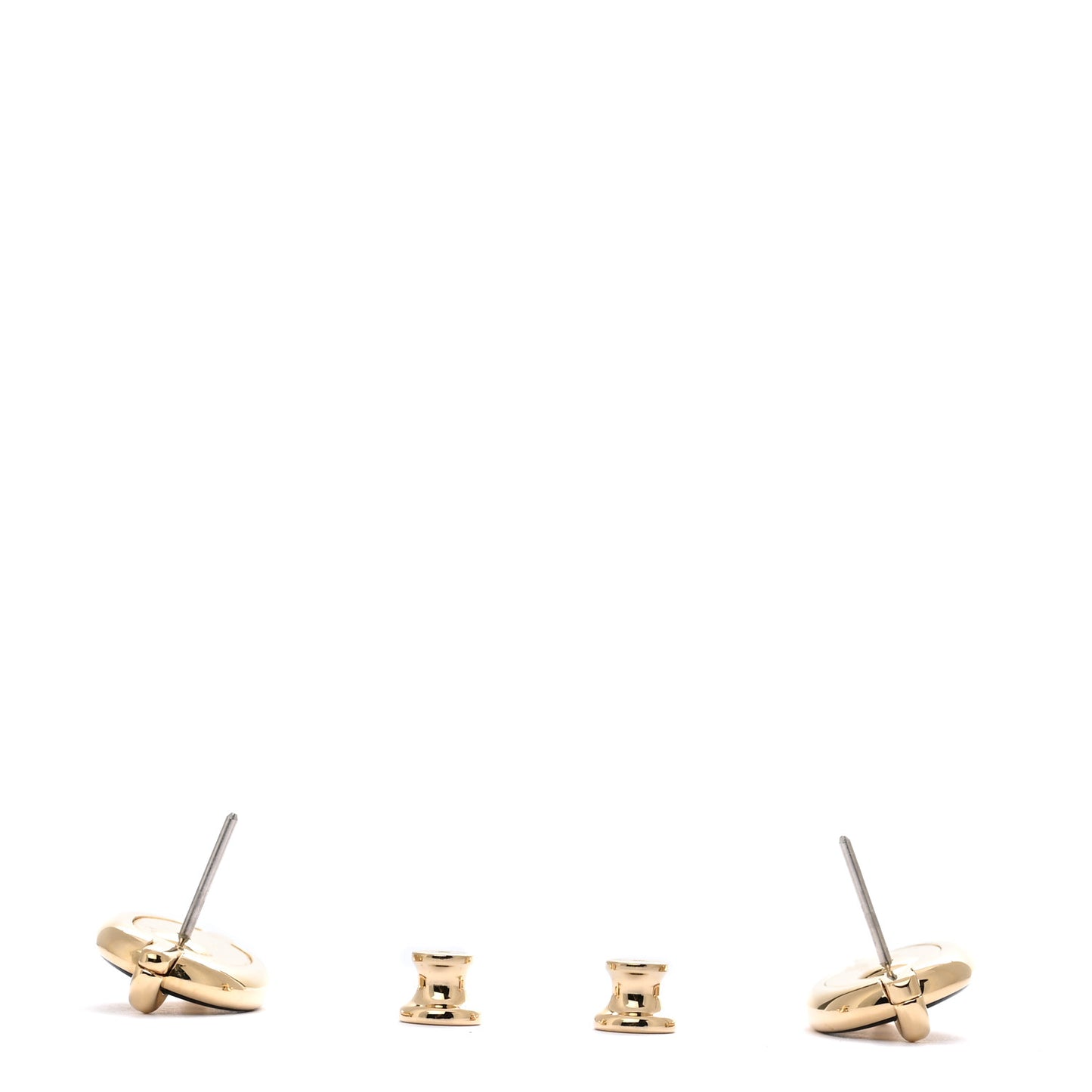 Enamel Mini Maillon Earrings Black