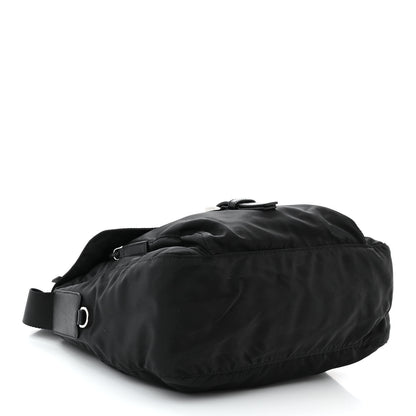 Prada Nylon Vela Saffiano Single Buckle Messenger Shoulder Bag Black 4 of 10