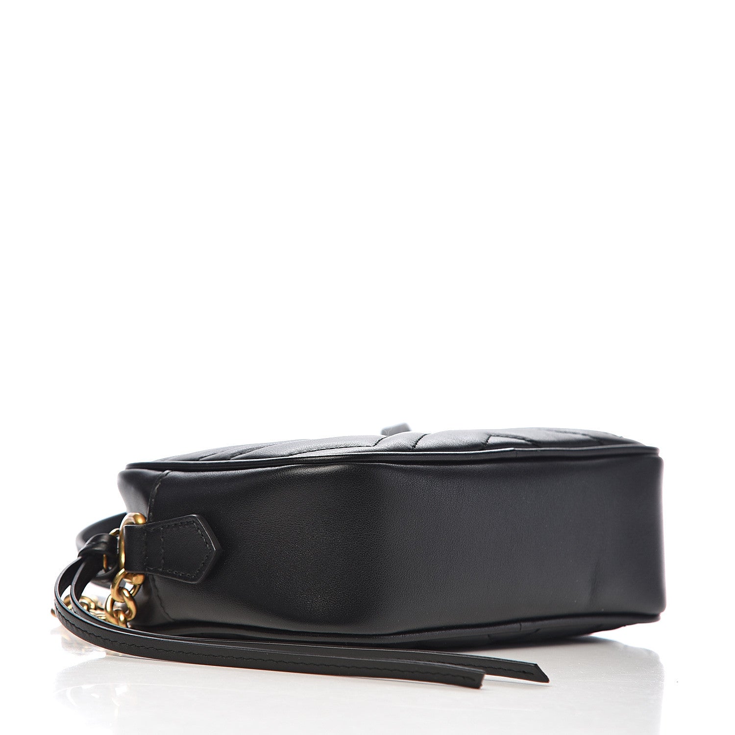 Gucci Calfskin Matelasse Mini GG Marmont Chain Shoulder Bag Black 4 of 11