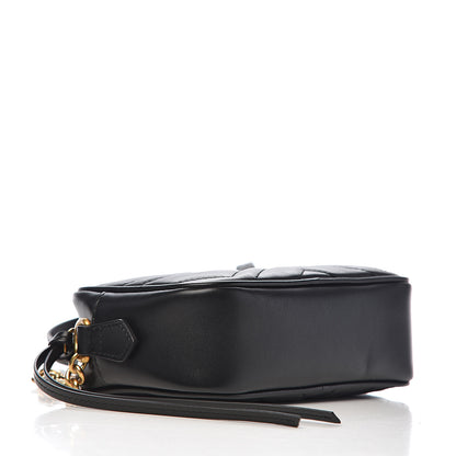 Gucci Calfskin Matelasse Mini GG Marmont Chain Shoulder Bag Black 4 of 11