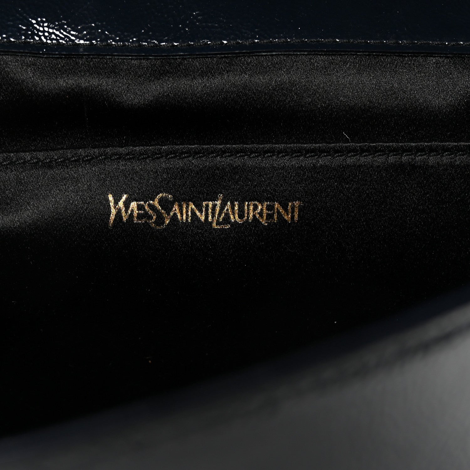 Saint Laurent Textured Patent Calfskin Monogram Large Belle De Jour Clutch Navy 6 of 6