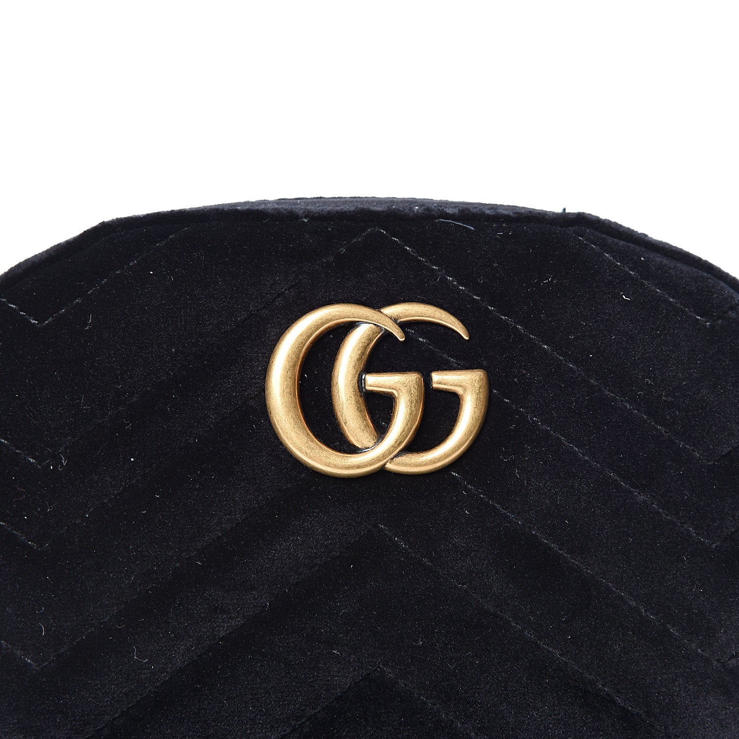 Gucci Velvet Matelasse GG Marmont Belt Bag 85 34 Black 10 of 10