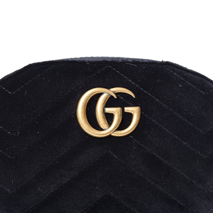 Gucci Velvet Matelasse GG Marmont Belt Bag 85 34 Black 10 of 10