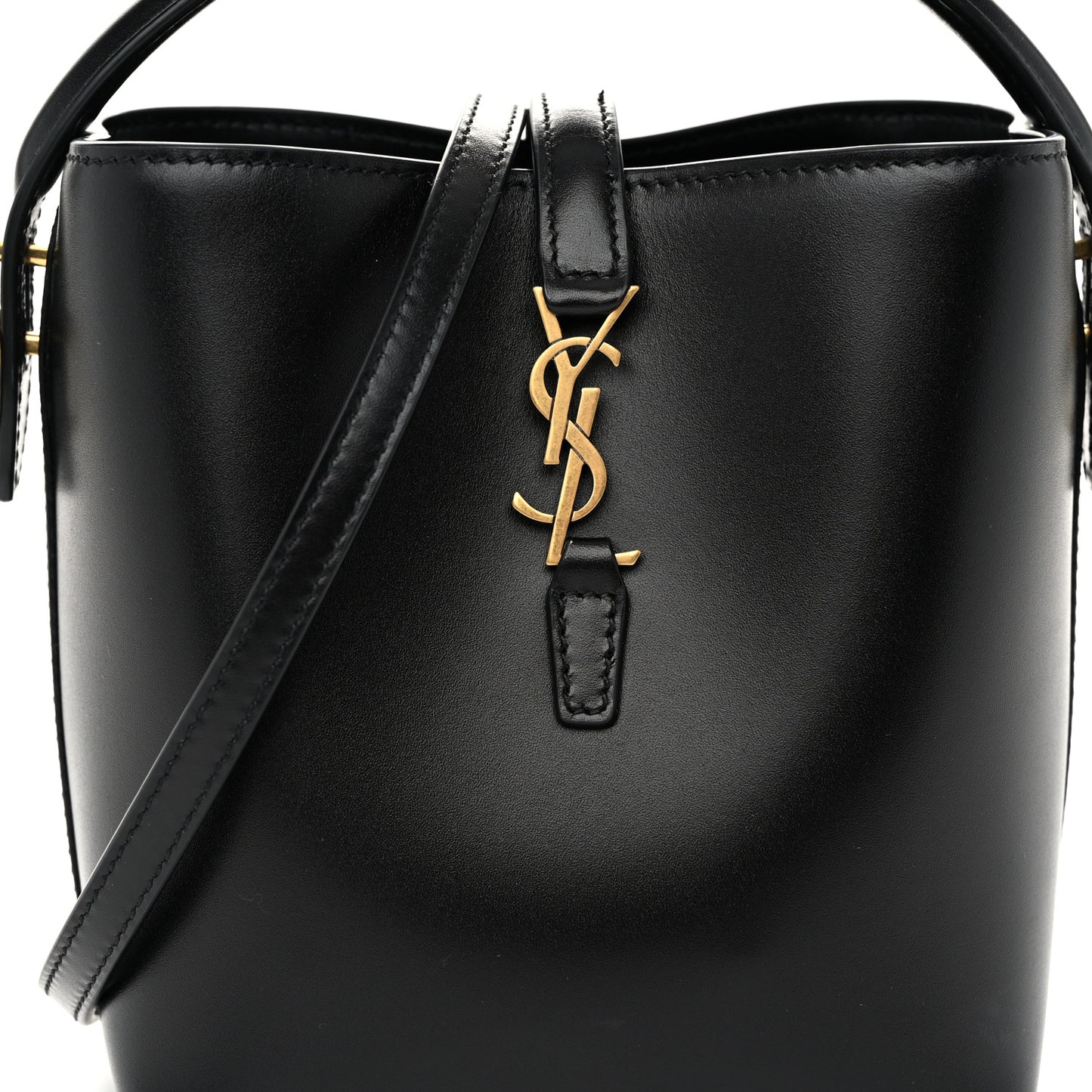 Shiny Calfskin Le 37 Mini Bucket Bag Black