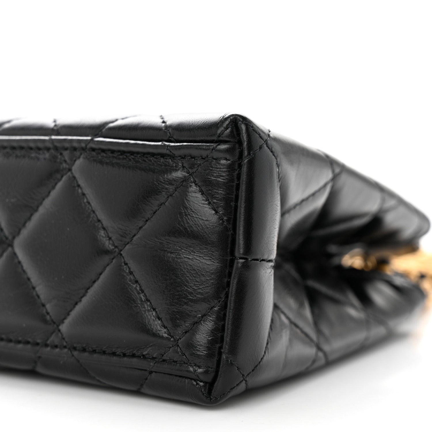 Chanel Shiny Aged Calfskin Quilted Nano Kelly Shopper Black 18 of 20