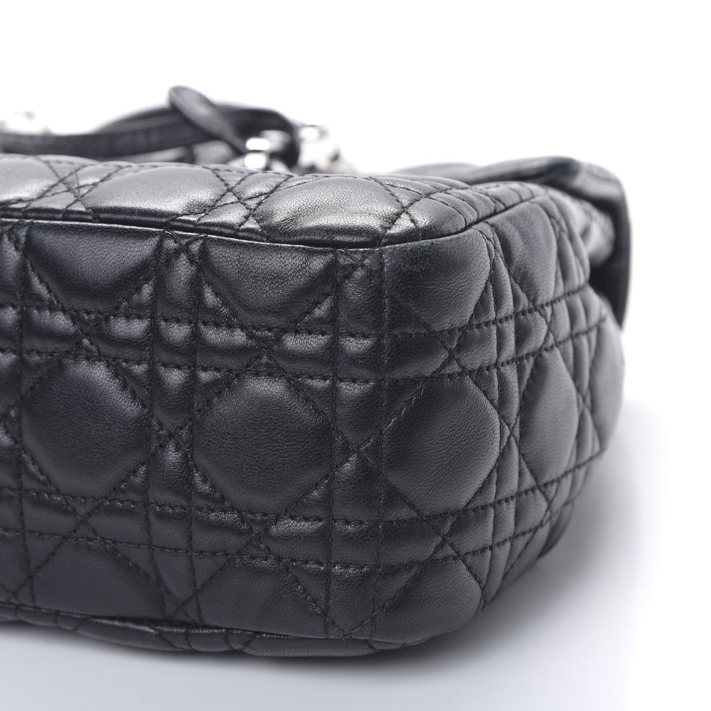 Lambskin Cannage Flap Bag Black