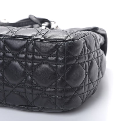 Christian Dior Lambskin Cannage Flap Bag Black 6 of 10