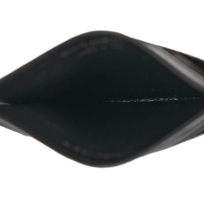 Saint Laurent Grain De Poudre Matelasse Chevron Monochrome Monogram Credit Card Case Black 4 of 7