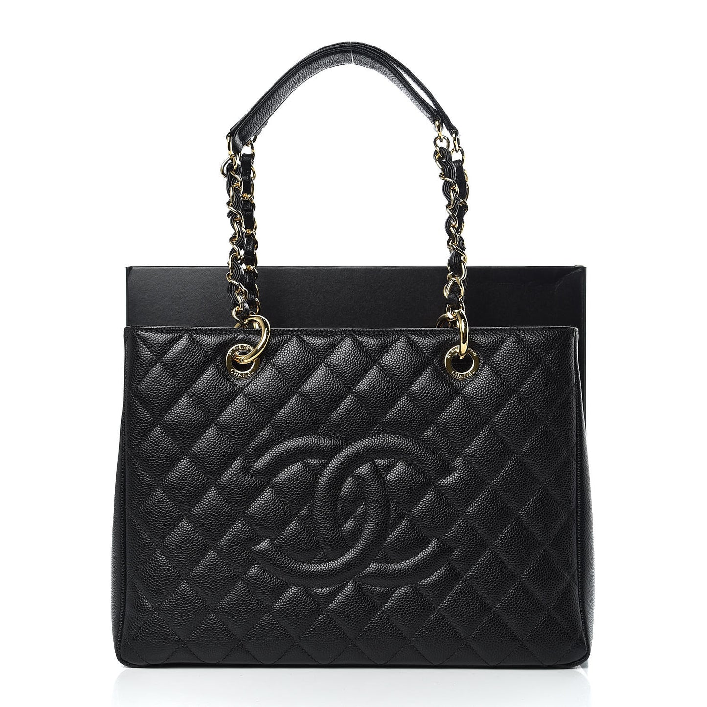 Caviar Quilted Grand Shopping Tote GST Black
