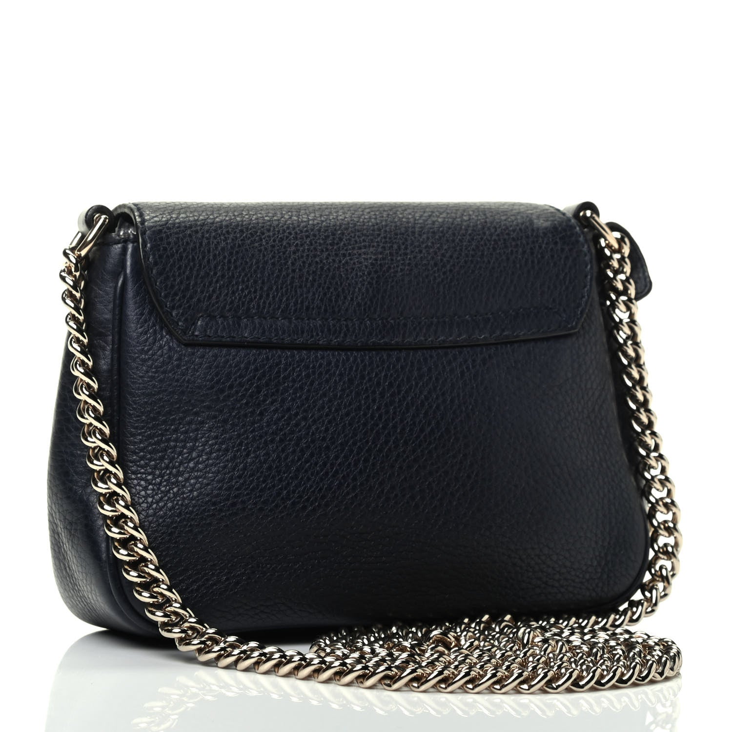 Gucci Pebbled Calfskin Small Soho Flap Crossbody Blue 2 of 4