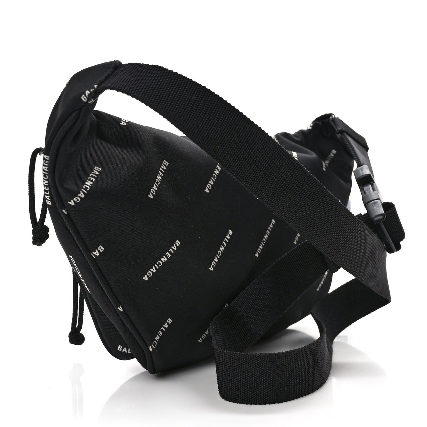 Twill Nylon Allover Logo Explorer Beltpack Black White