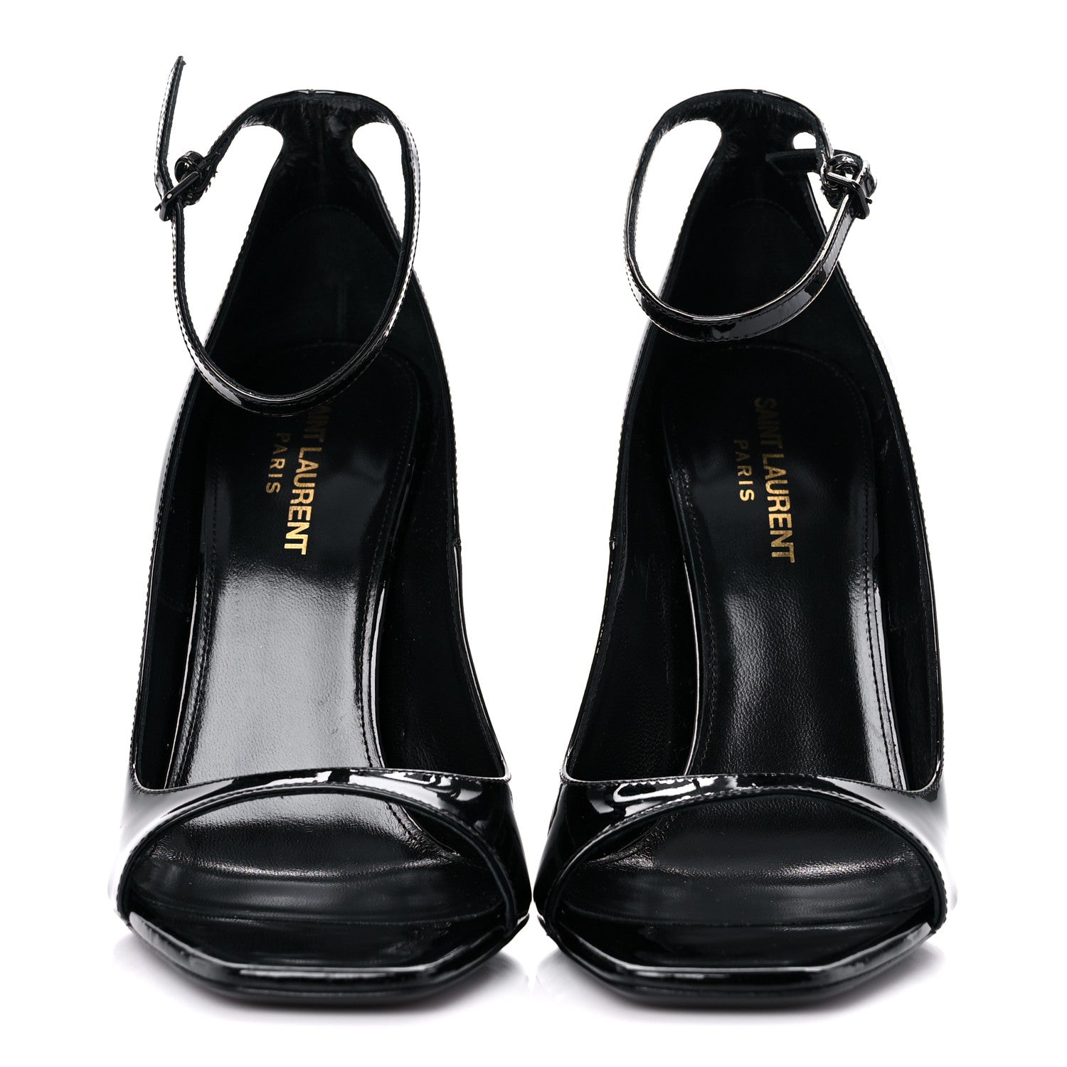 Saint Laurent Patent Calfskin Opyum 110 Sandals 39 Black 2 of 11