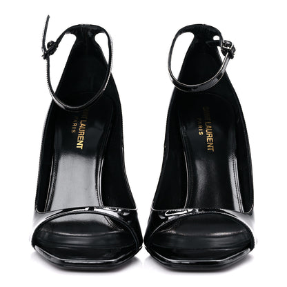 Saint Laurent Patent Calfskin Opyum 110 Sandals 39 Black 2 of 11