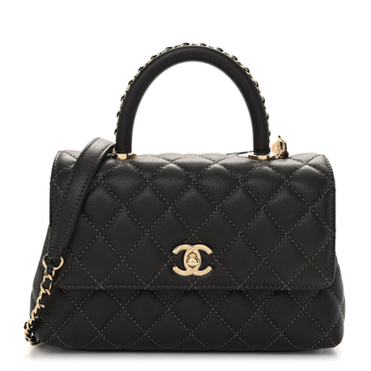 Chanel Caviar Quilted Mini Coco Chain Handle Flap Dark Brown 1 of 10