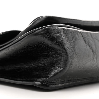Saint Laurent Crinkled Calfskin Matelasse Monogram Medium Niki Chain Satchel Black 9 of 12