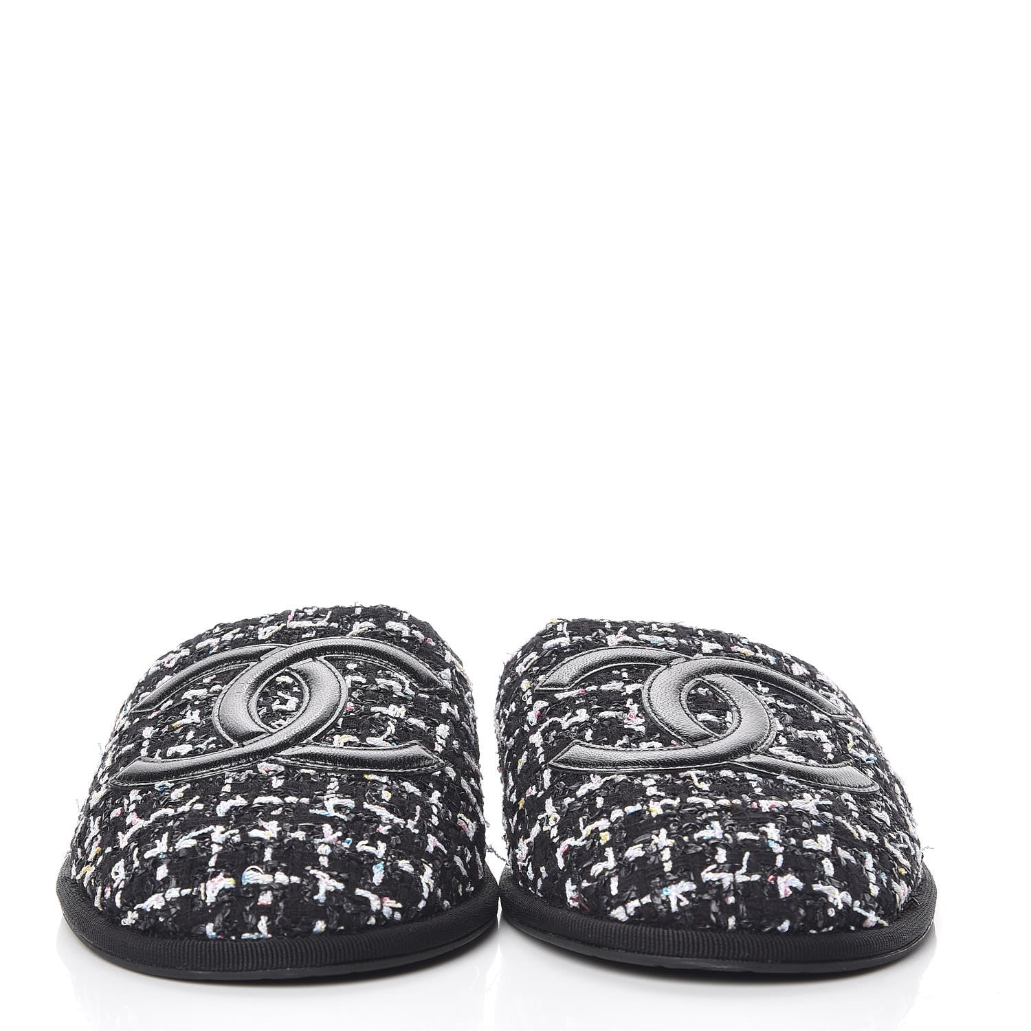 Chanel Tweed CC Flat Mules M Black 2 of 7