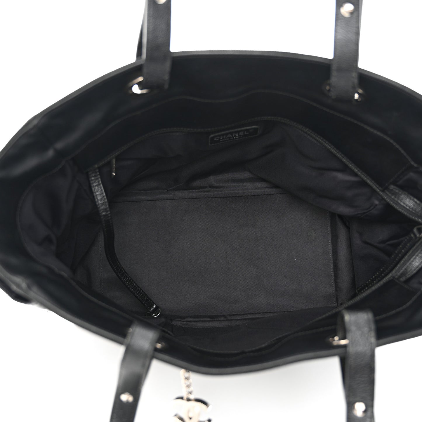 Coated Canvas Quilted Large Paris Biarritz Tote Black