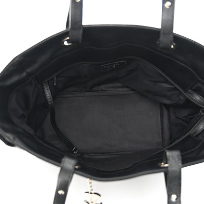 Chanel Coated Canvas Quilted Large Paris Biarritz Tote Black 5 of 10