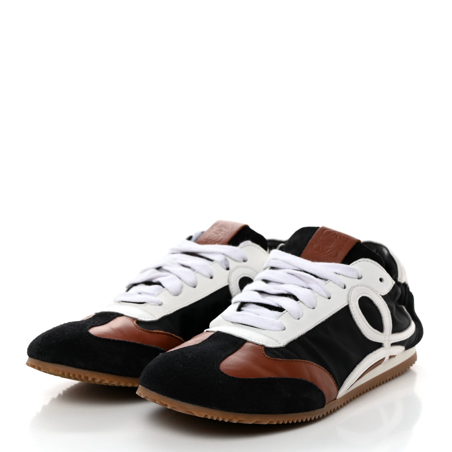 Nylon Suede Flow Runners Sneakers 38 Black Brown