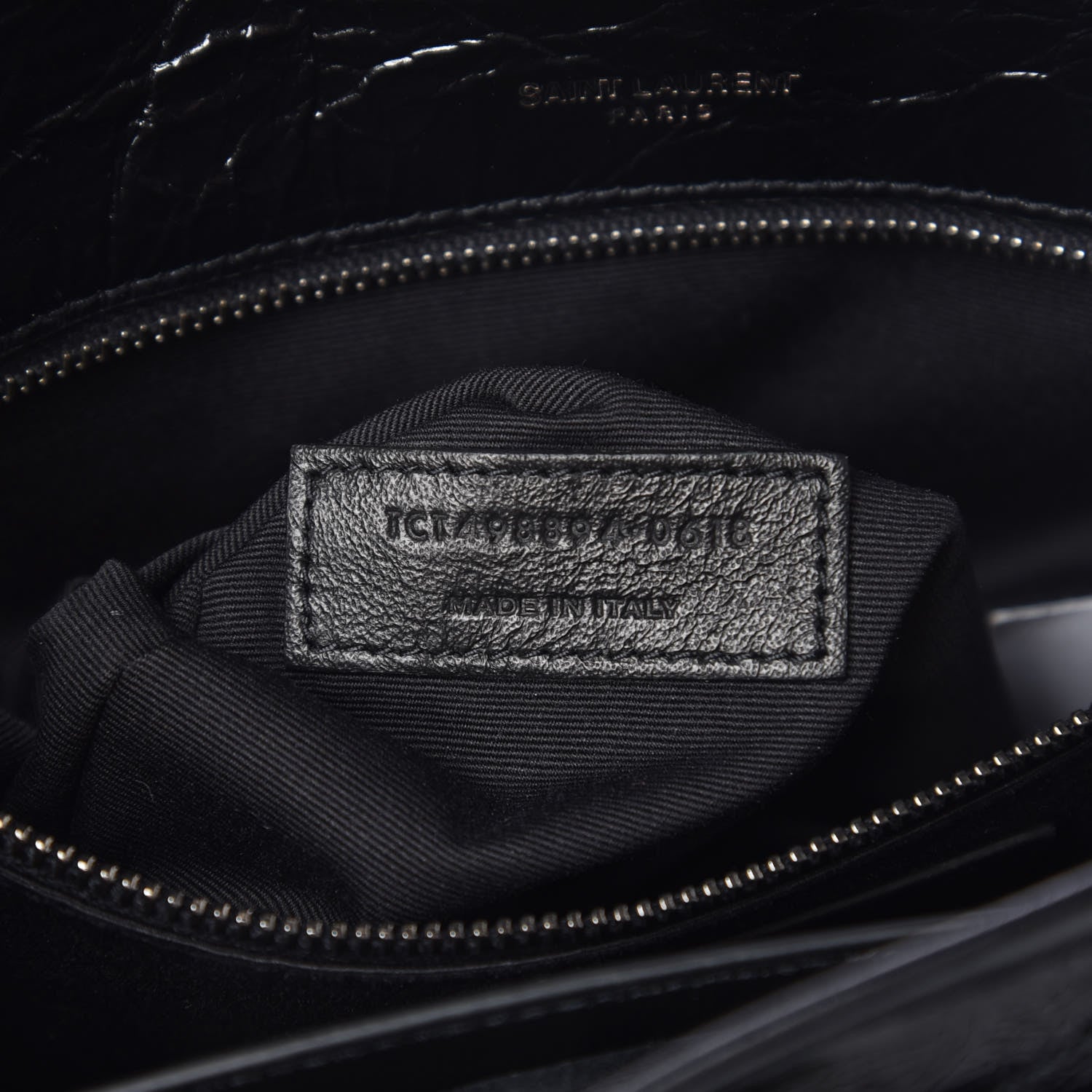 Saint Laurent Crinkled Calfskin Matelasse Monogram Medium Niki Chain Satchel Black 8 of 10