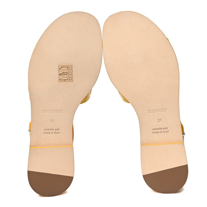 Hermes Alligator Santorini Sandals 39 Yelllow 5 of 8