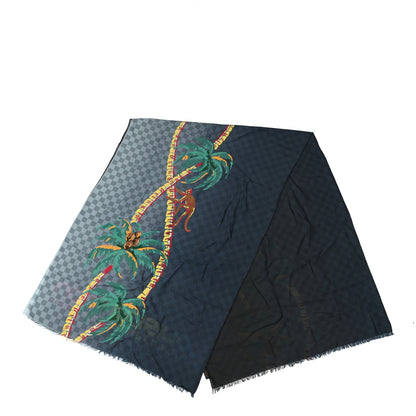 Louis Vuitton Cotton Silk Damier Cobalt Jungle Stole 2 of 5