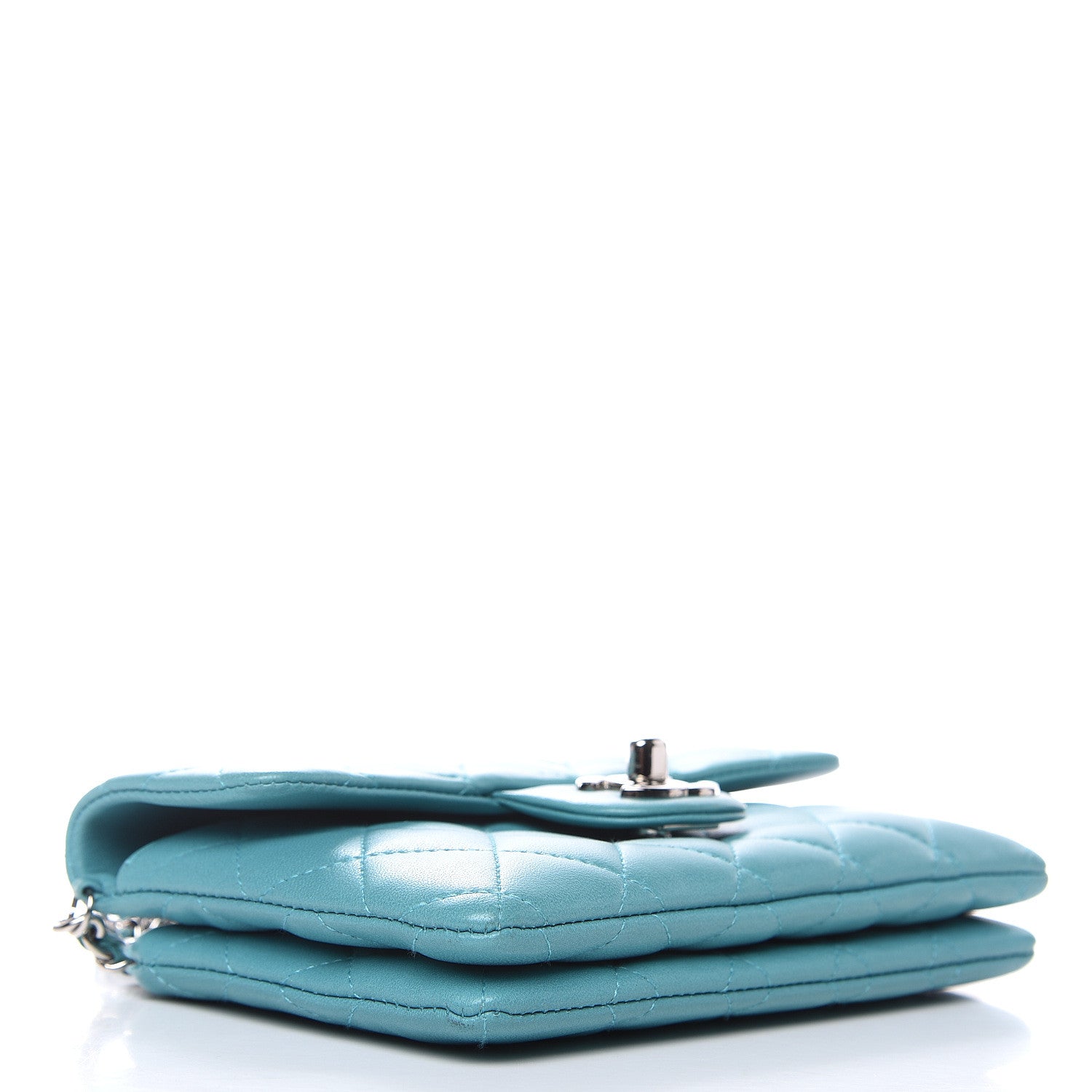 Chanel Lambskin Quilted Mini Flap Crossbody Bag Turquoise 4 of 16