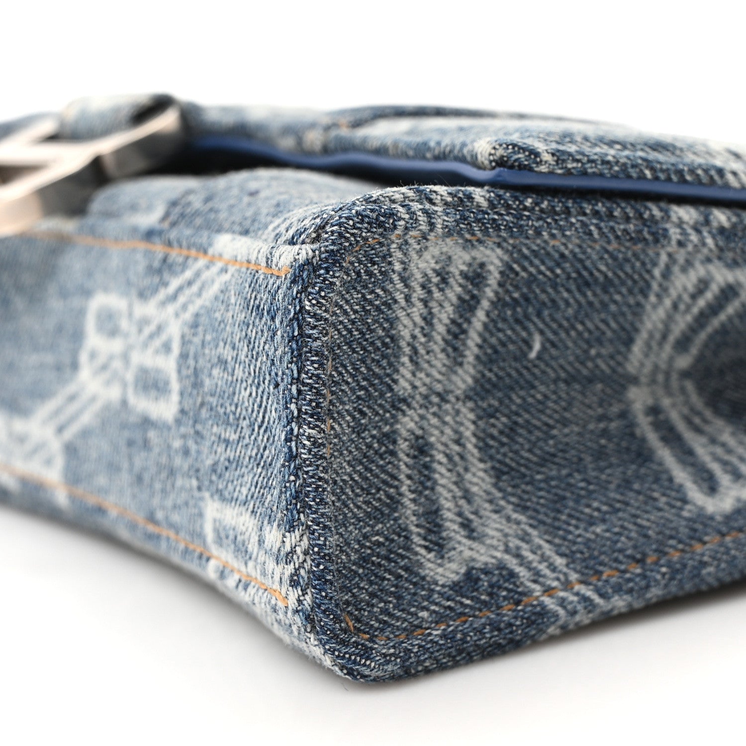 Balenciaga Denim BB Monogram Hourglass Chain Bag Blue 9 of 9