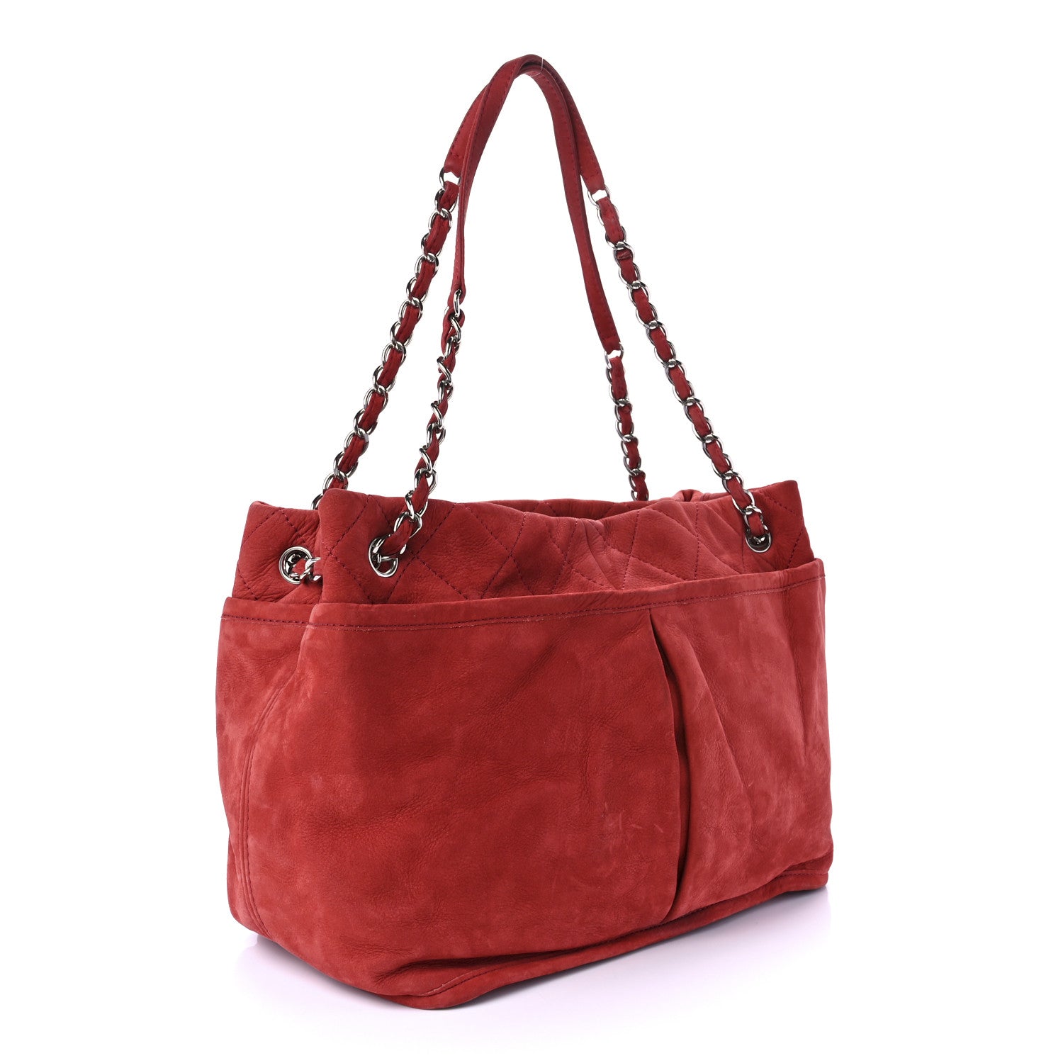 Chanel Ultra Soft Suede Calfskin Natural Beauty Tote Red 2 of 8