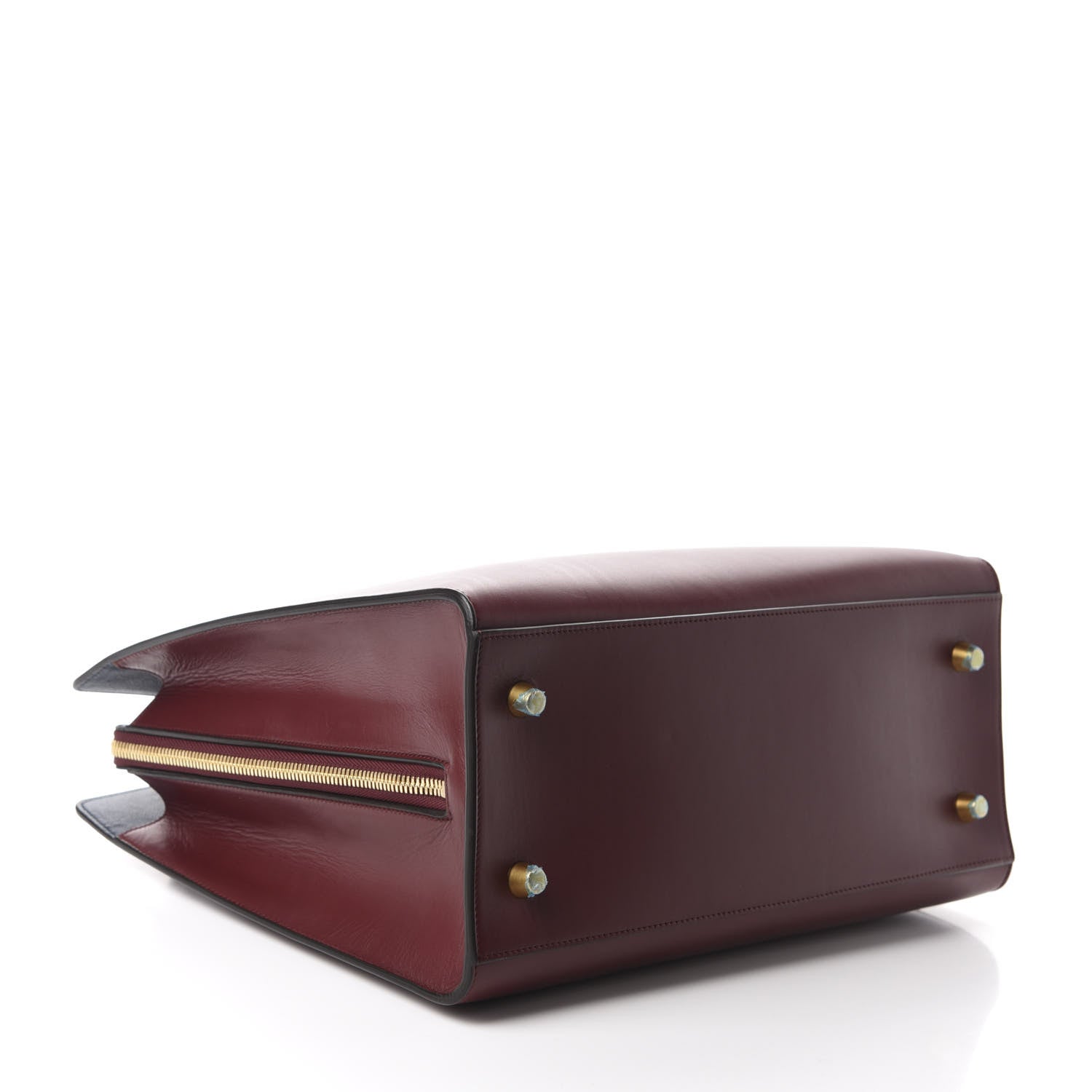 Celine Calfskin Boxy Tote Burgundy 4 of 11